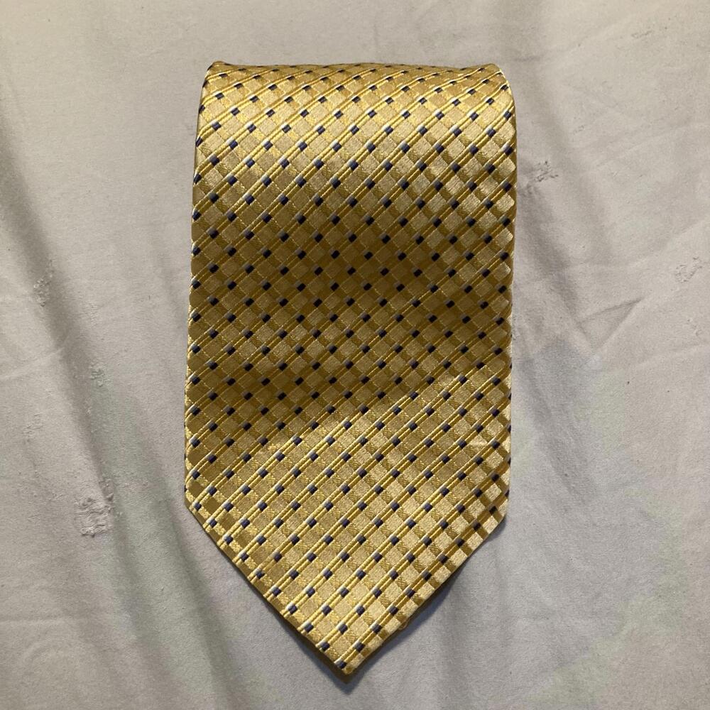 Fumagalli Gold Diamond Pattern 100% Silk Tie